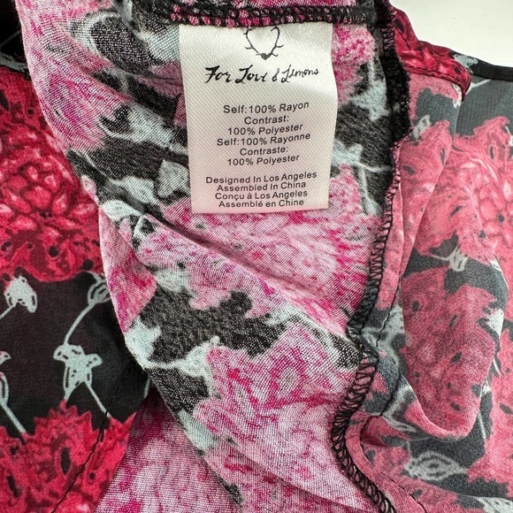For Love and Lemons Long Sleeve red clover floral keyhole open back size small - Picture 10 of 13